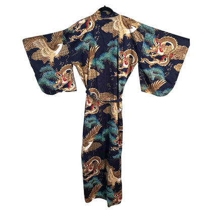 ONLY ONE!!! Vintage SMITHSONIAN Blue Japanese Kimono Robe Size XL