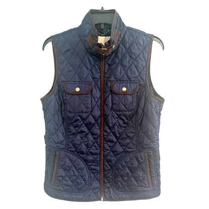 Banana Republic Navy Quilted Zip Front Vest – Medium