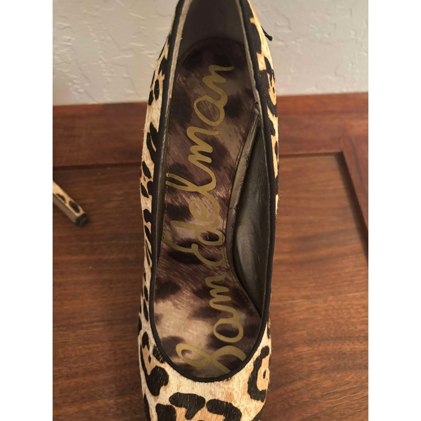 ONLY ONE!!! Sam Edelman “Evan” Leopard Calf Hair Lace-Up Spike Heels – Size 9M