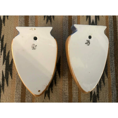 Vintage Japanese Wall Pocket Vases | Set of Two