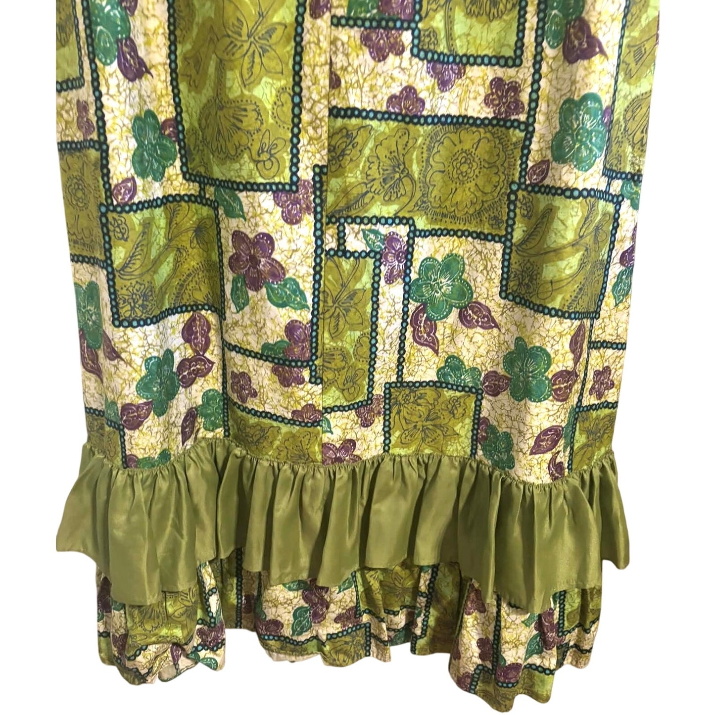 Vintage 1970s Hawaiian Maxi Dress ~ Size M