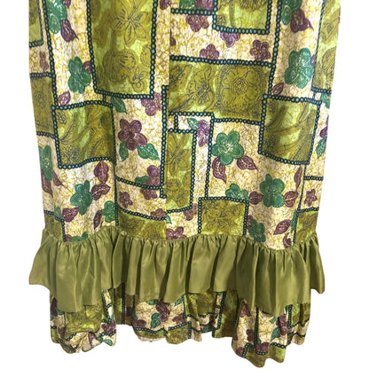 Vintage 1970s Hawaiian Maxi Dress ~ Size M