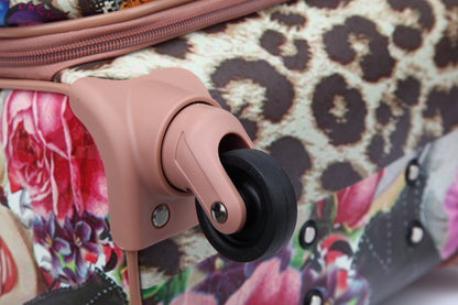 Leopard Vintage Carry-On Spinner Luggage – Retro Hollywood Glam