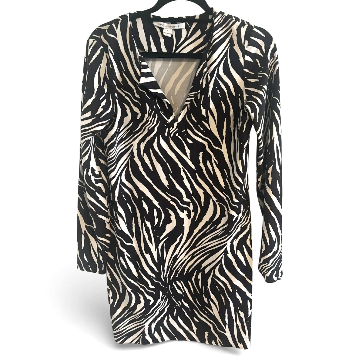 DVF Diane von Furstenberg Reina Zebra Print Dress ~ Size 8