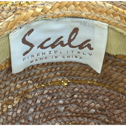 Vintage Scala Firenze Italy Straw Sun Hat