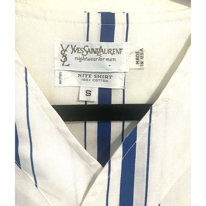 ONLY ONE!!! Vintage Yves Saint Laurent Striped Cotton Night Shirt – Unisex Oversized Tunic (Made in USA)