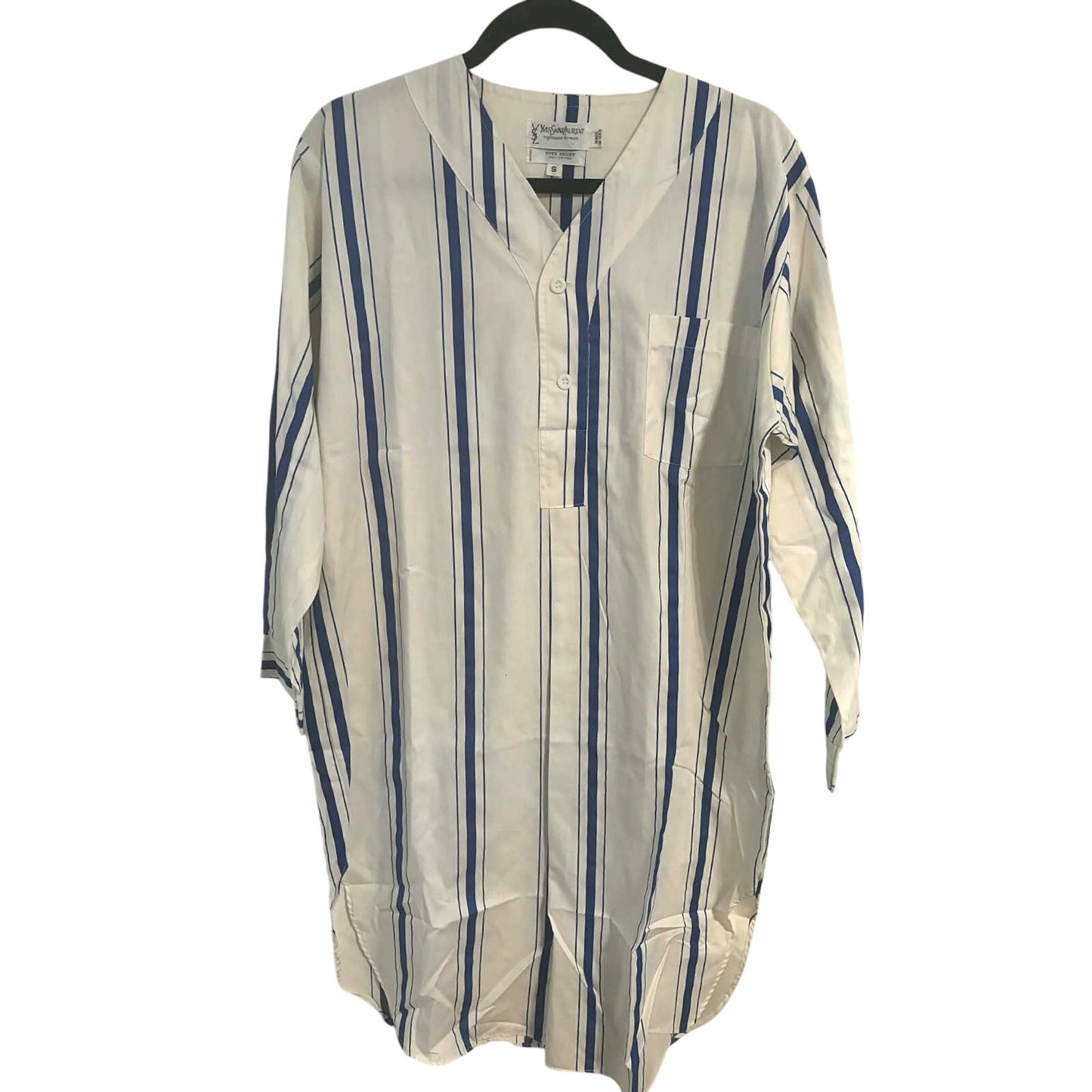 ONLY ONE!!! Vintage Yves Saint Laurent Striped Cotton Night Shirt – Unisex Oversized Tunic (Made in USA)