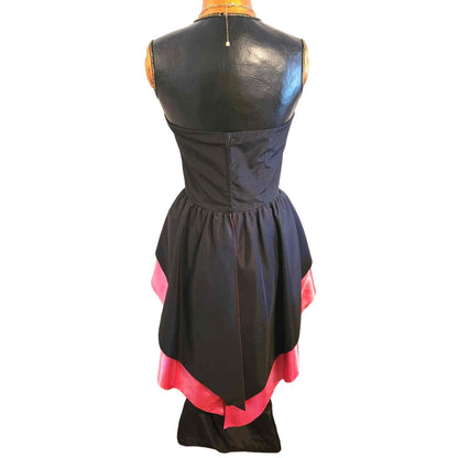 ONLY ONE!!! Vintage Karin Hamlen 1950s Strapless Black & Fuchsia Satin Peplum Cocktail Dress