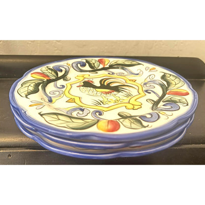 Fitz & Floyd Ricamo Rooster Plates – Set of 3 | Italian Farmhouse Style