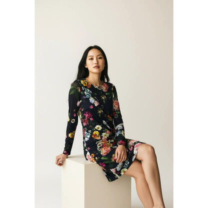 ONLY ONE!!! Ted Baker London Izzie Black Floral Knot Front Dress ~ Size 2