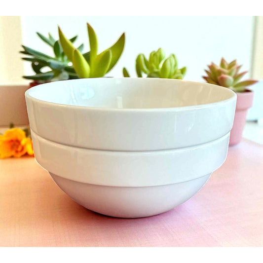 ONLY TWO!!! Crate & Barrel Set of 2 White Porcelain Soup Bowls