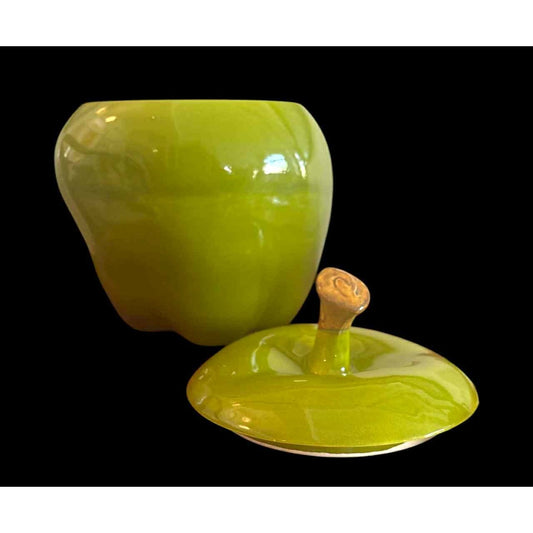 ONLY ONE!!! Vintage Green Apple Ceramic Cookie Jar – USA T-111 Mid-Century Kitchen Decor