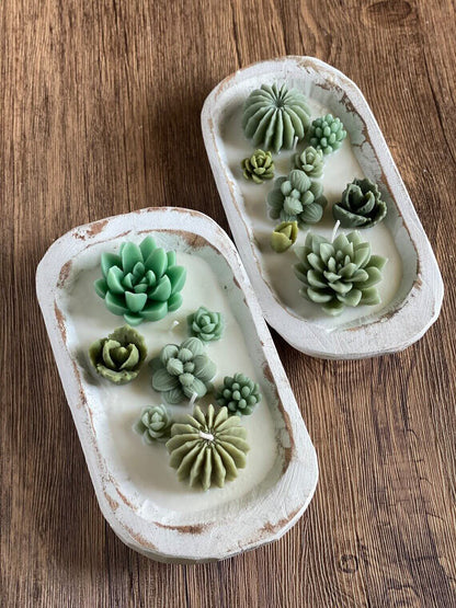 Arizona Dream Cactus Wooden Bowl Candle – Handcrafted Desert-Inspired Scent
