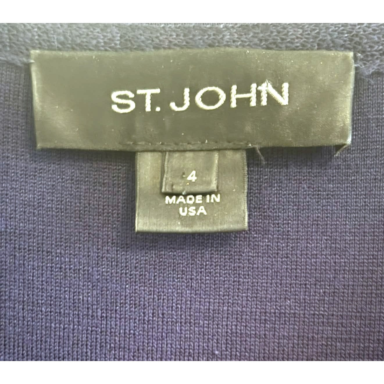 St John Navy Knit Duster Coat Size 4 Made USA