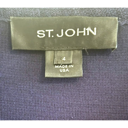 St John Navy Knit Duster Coat Size 4 Made USA