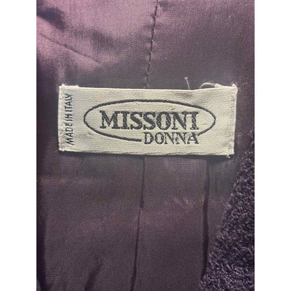 ONLY ONE!!! Vintage Missoni Wool Knit Skirt Suit in Deep Plum – Classic Italian Elegance ~ Size 6