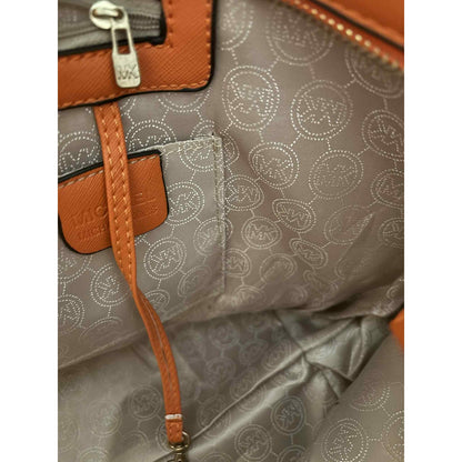 ONLY ONE!!! New Michael Kors Persimmon Orange Jet Set Travel Saffiano Leather Top Zip Tote