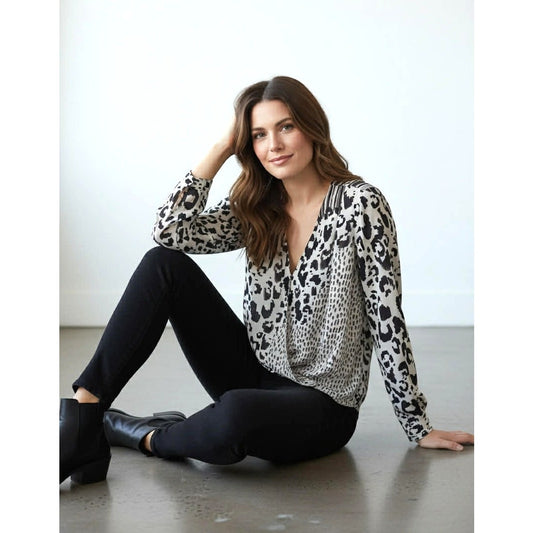 cabi Mixed Animal Print Chiffon Blouse | Curated Classic