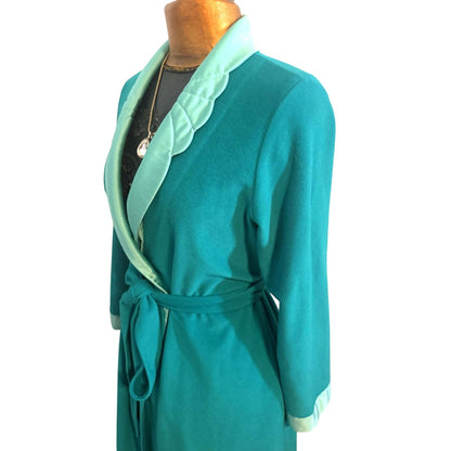 Vintage Vanity Fair Teal Velour Robe