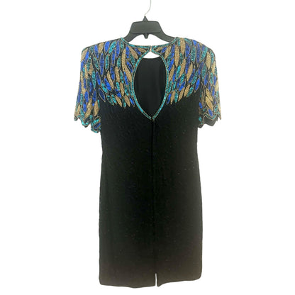 Vintage Laurence Kazar Silk Beaded Dress Size M