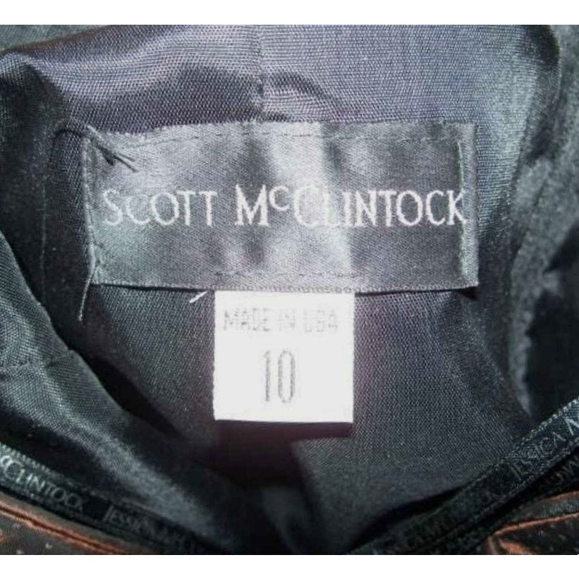 ONLY ONE!!! Vintage Scott McClintock Bronze Satin Halter Evening Gown Maxi Dress Size 10 USA