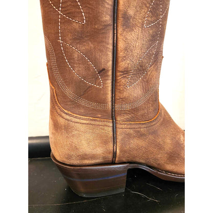 ONLY ONE!!! ALVIES "The Guadalupe" New Cowhide Brown Distressed Cowboy Boot ~ Size 10B