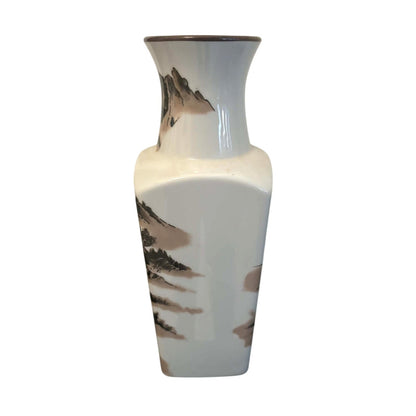 Vintage Japanese Scenic Landscape Ceramic Vase