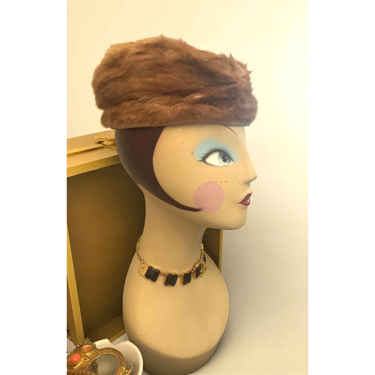 ONLY ONE!!! Vintage 1950s Mink Fur Pillbox Hat Cecile Original Classic Cocktail Jackie O EUC