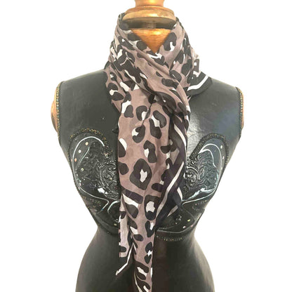 cabi Leopard Print Silk Chiffon Scarf | Curated Classic