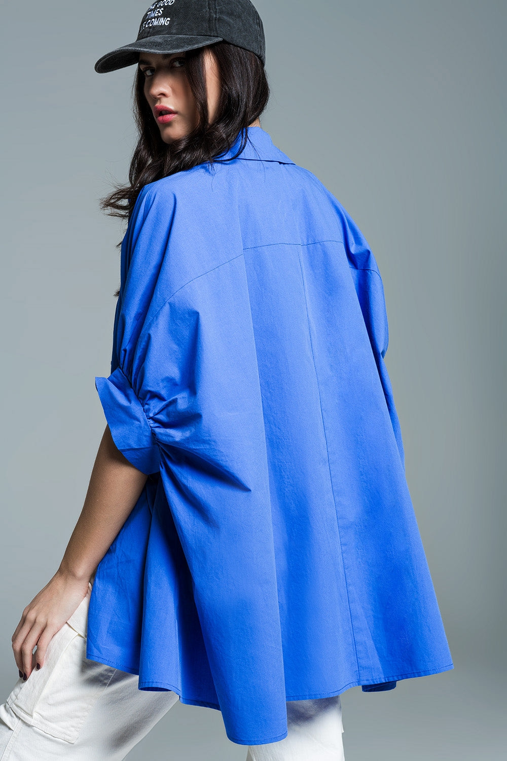 Q2 Spanish Designed Oversized Cotton Blouse