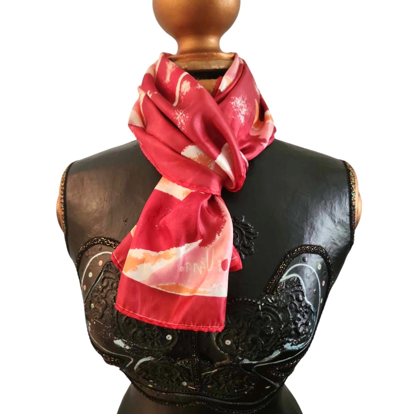 ONLY ONE!!! Vintage Vera Neumann Signed w/Ladybug Oblong Polyester Scarf