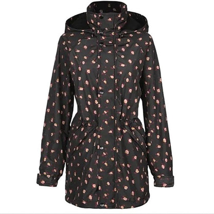 cabi Rainy Day Hooded Anorak Jacket | Black Floral | Curated Classic
