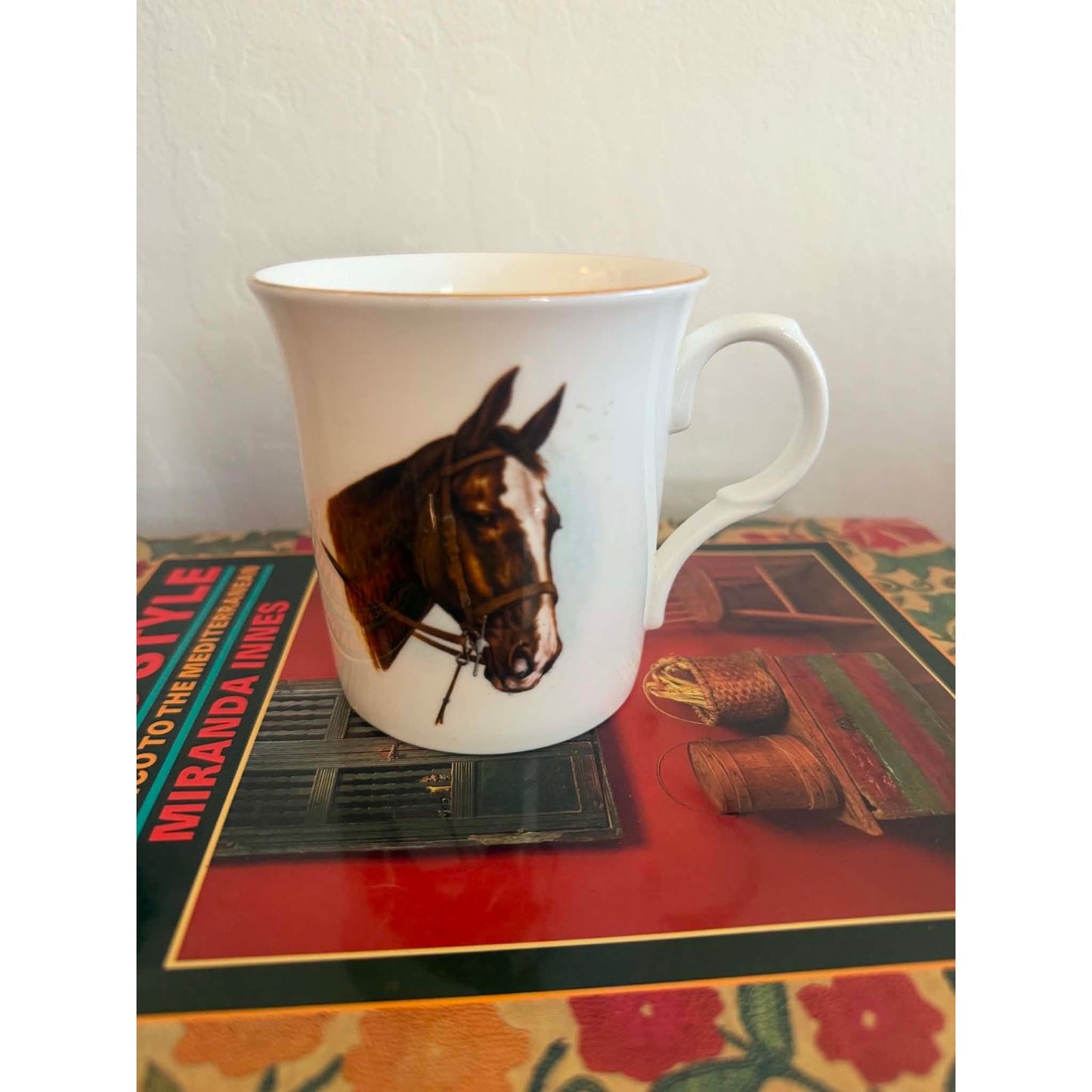 Crown Trent Vintage Fine Bone China Equestrian Horse Mug England
