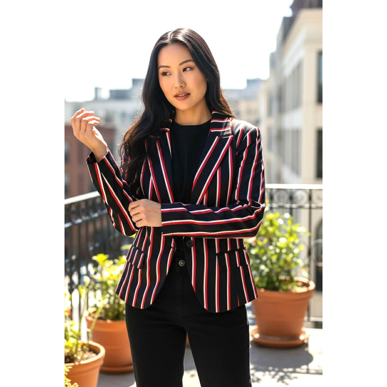 Forever 21 Plus Bold Stripe Blazer | Size 2X