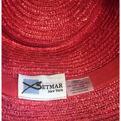 Betmar New York Red Straw Hat with Statement Bow