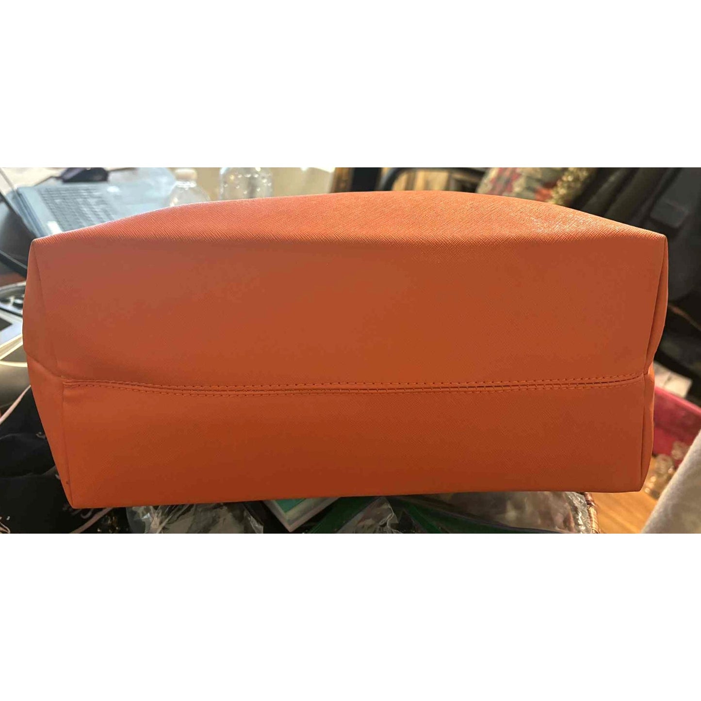 ONLY ONE!!! New Michael Kors Persimmon Orange Jet Set Travel Saffiano Leather Top Zip Tote