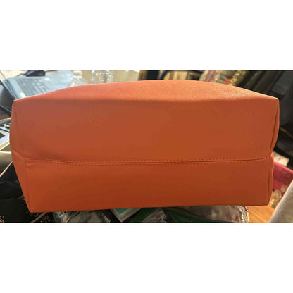 ONLY ONE!!! New Michael Kors Persimmon Orange Jet Set Travel Saffiano Leather Top Zip Tote