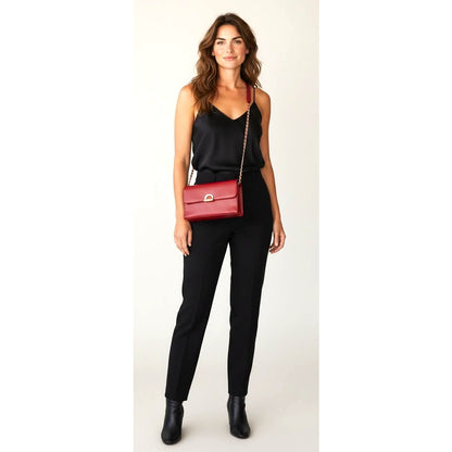 Vintage Lord & Taylor Red Leather Shoulder Bag