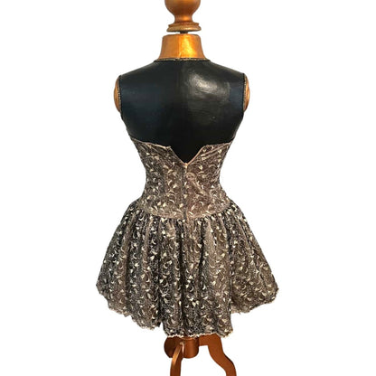 ONLY ONE!!! Vintage Jessica McClintock Gold Strapless Lace Party Dress Size 6P