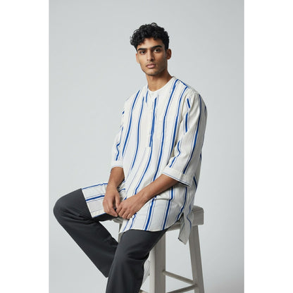 ONLY ONE!!! Vintage Yves Saint Laurent Striped Cotton Night Shirt – Unisex Oversized Tunic (Made in USA)