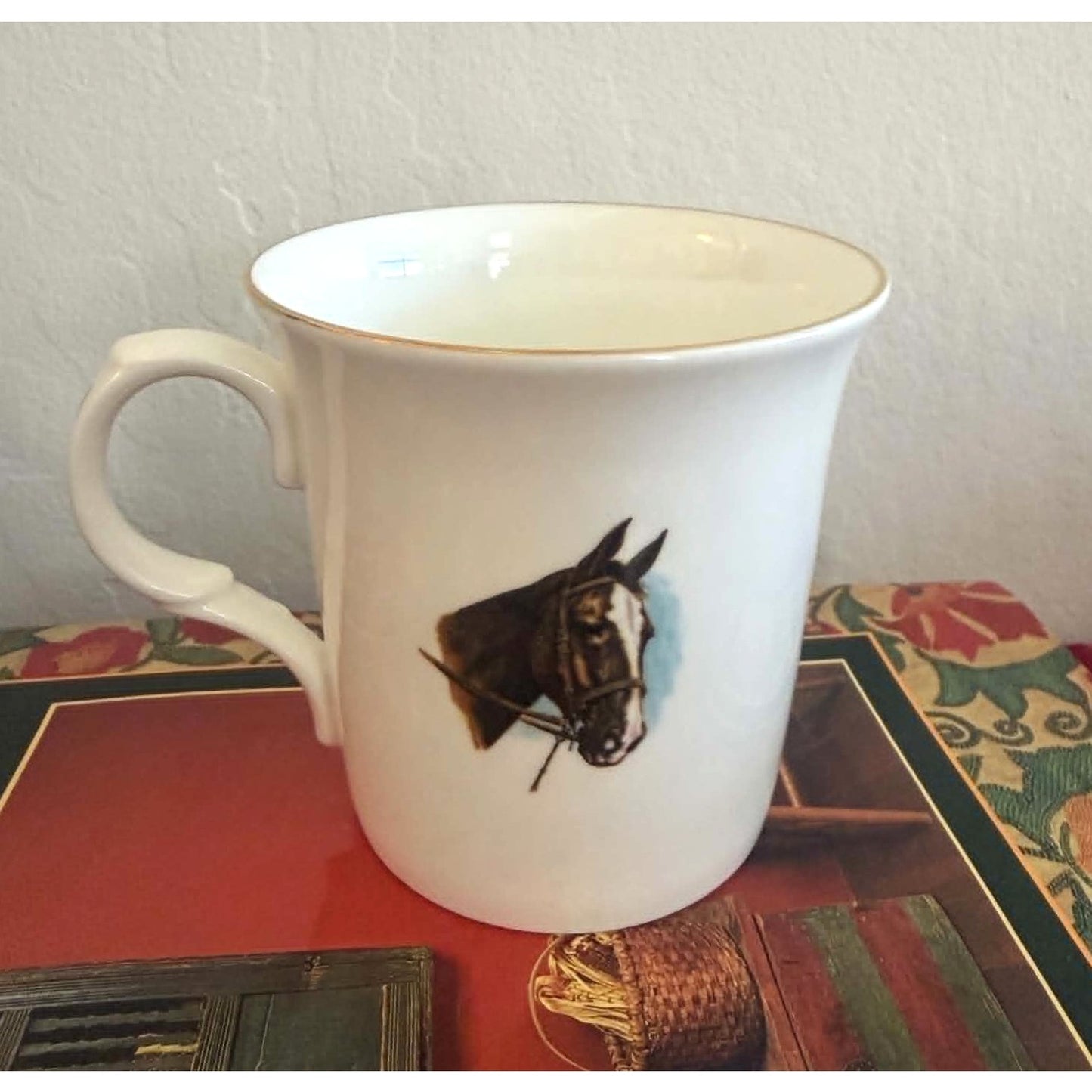 Crown Trent Vintage Fine Bone China Equestrian Horse Mug England