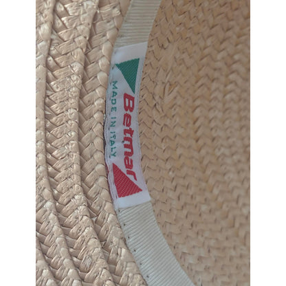 Vintage Betmar Italian Straw Wide-Brim Sun Hat