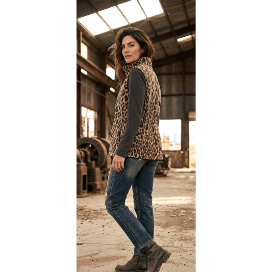 Chico's Leopard Print Vest Size 1 M