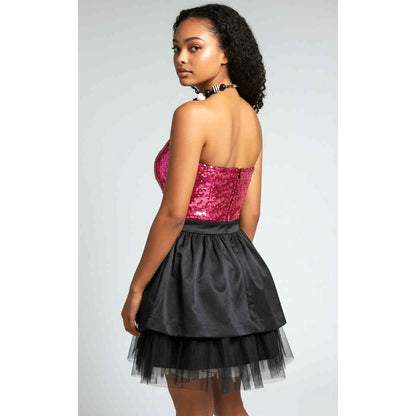 ONLY ONE!!! Vintage Betsey Johnson Pink & Black Sequin Party Dress ~ Size 4