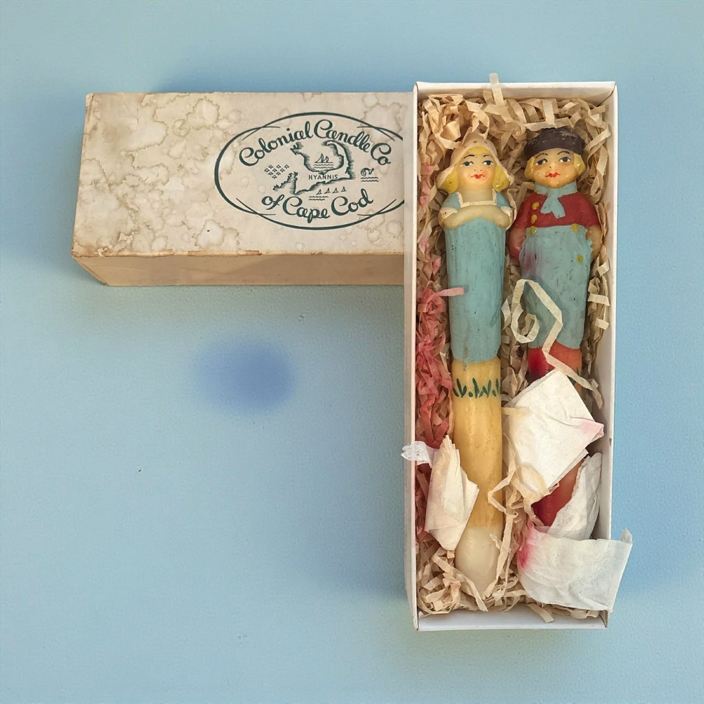 Rare Dutch Folk Art Candles | Hand-Painted by Colonial Candle Co.