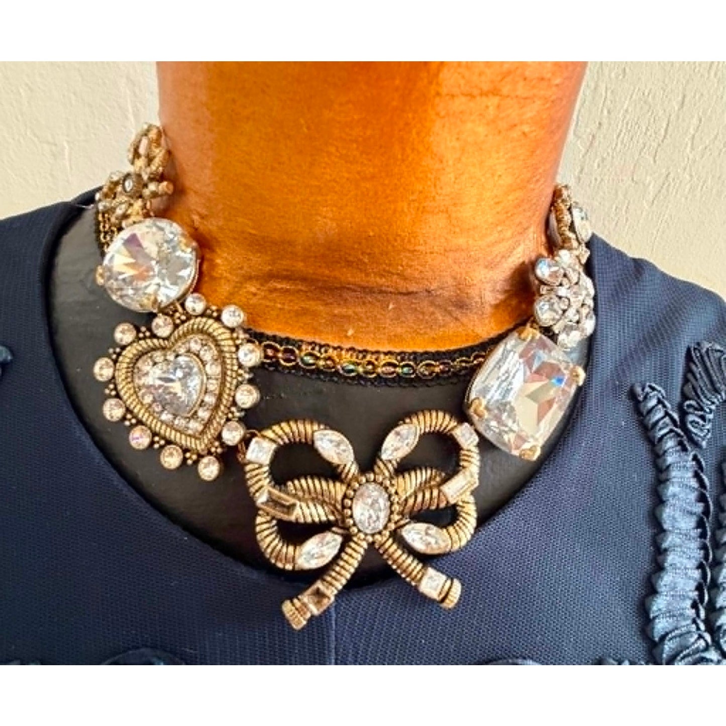 Vintage Betsey Johnson Rhinestone Statement Necklace