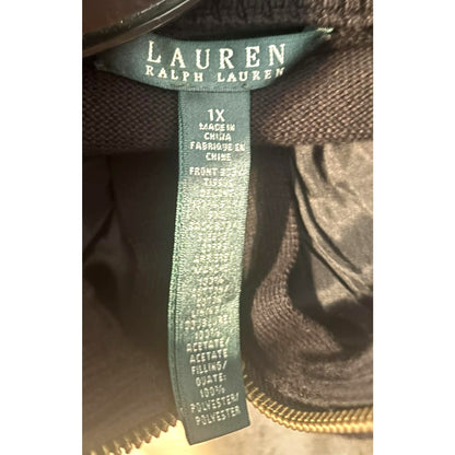 Lauren Ralph Lauren Plus Size 1X Silk Equestrian Zip Jacket