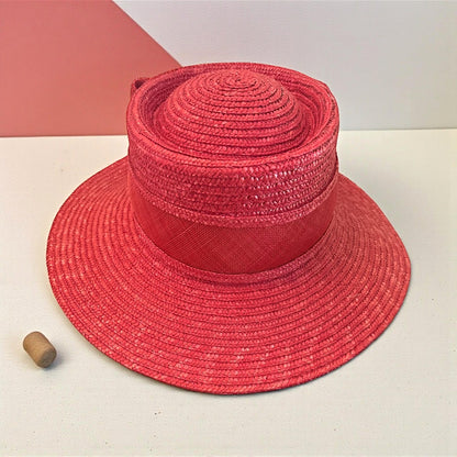 Betmar New York Red Straw Hat with Statement Bow