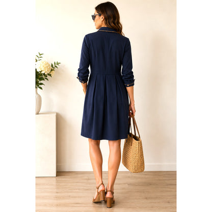 Burberry Burberry London Navy Tailored Shirt Dress XL Runs Small