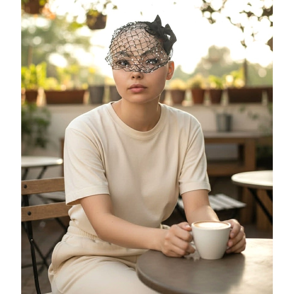Vintage 1950s-60s Beaded Snood Hair Fascinator